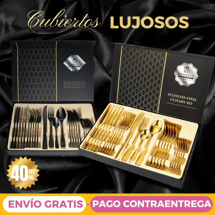 Juego De Cubiertos Set 24 Piezas Acero Inoxidable