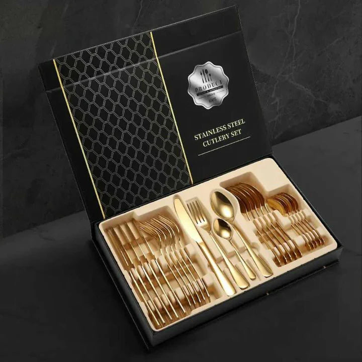 Juego De Cubiertos Set 24 Piezas Acero Inoxidable